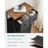 imageSONGMICS10 Drawers Wide Dresser 10 Drawers 10Drawer Dresser Storage Tower Metal Frame Wooden Top and Front Fabric Drawers 10 Drawers Brown and Black ULGS145B01Black  Rustic Brown