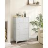 imageSONGMICS10 Drawers Wide Dresser 10 Drawers 10Drawer Dresser Storage Tower Metal Frame Wooden Top and Front Fabric Drawers 10 Drawers Brown and Black ULGS145B01White  Oak