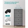 imageSONGMICS10 Drawers Wide Dresser 10 Drawers 10Drawer Dresser Storage Tower Metal Frame Wooden Top and Front Fabric Drawers 10 Drawers Brown and Black ULGS145B01Gray  Black With Wood Grain