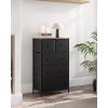 imageSONGMICS10 Drawers Wide Dresser 10 Drawers 10Drawer Dresser Storage Tower Metal Frame Wooden Top and Front Fabric Drawers 10 Drawers Brown and Black ULGS145B01Black  Rustic Brown