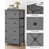 imageSONGMICS10 Drawers Wide Dresser 10 Drawers 10Drawer Dresser Storage Tower Metal Frame Wooden Top and Front Fabric Drawers 10 Drawers Brown and Black ULGS145B01Gray  Black With Wood Grain