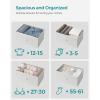 imageSONGMICS10 Drawers Wide Dresser 10 Drawers 10Drawer Dresser Storage Tower Metal Frame Wooden Top and Front Fabric Drawers 10 Drawers Brown and Black ULGS145B01White  Oak