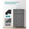 imageSONGMICS10 Drawers Wide Dresser 10 Drawers 10Drawer Dresser Storage Tower Metal Frame Wooden Top and Front Fabric Drawers 10 Drawers Brown and Black ULGS145B01Gray  Black With Wood Grain