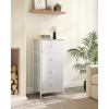 imageSONGMICS10 Drawers Wide Dresser 10 Drawers 10Drawer Dresser Storage Tower Metal Frame Wooden Top and Front Fabric Drawers 10 Drawers Brown and Black ULGS145B01White  Oak