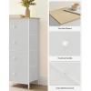 imageSONGMICS10 Drawers Wide Dresser 10 Drawers 10Drawer Dresser Storage Tower Metal Frame Wooden Top and Front Fabric Drawers 10 Drawers Brown and Black ULGS145B01White  Oak