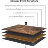 imageSONGMICS10 Drawers Wide Dresser 10 Drawers 10Drawer Dresser Storage Tower Metal Frame Wooden Top and Front Fabric Drawers 10 Drawers Brown and Black ULGS145B01Rustic Brown  Black
