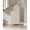 imageSONGMICS10 Drawers Wide Dresser 10 Drawers 10Drawer Dresser Storage Tower Metal Frame Wooden Top and Front Fabric Drawers 10 Drawers Brown and Black ULGS145B01Camel Yellow  Cream White