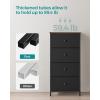 imageSONGMICS10 Drawers Wide Dresser 10 Drawers 10Drawer Dresser Storage Tower Metal Frame Wooden Top and Front Fabric Drawers 10 Drawers Brown and Black ULGS145B01Black  Rustic Brown