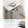 imageSONGMICS10 Drawers Wide Dresser 10 Drawers 10Drawer Dresser Storage Tower Metal Frame Wooden Top and Front Fabric Drawers 10 Drawers Brown and Black ULGS145B01Light Gray  White