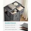 imageSONGMICS10 Drawers Wide Dresser 10 Drawers 10Drawer Dresser Storage Tower Metal Frame Wooden Top and Front Fabric Drawers 10 Drawers Brown and Black ULGS145B01Gray  Black With Wood Grain