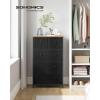 imageSONGMICS10 Drawers Wide Dresser 10 Drawers 10Drawer Dresser Storage Tower Metal Frame Wooden Top and Front Fabric Drawers 10 Drawers Brown and Black ULGS145B01Black  Rustic Brown