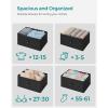 imageSONGMICS10 Drawers Wide Dresser 10 Drawers 10Drawer Dresser Storage Tower Metal Frame Wooden Top and Front Fabric Drawers 10 Drawers Brown and Black ULGS145B01Black  Rustic Brown