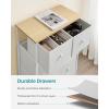 imageSONGMICS10 Drawers Wide Dresser 10 Drawers 10Drawer Dresser Storage Tower Metal Frame Wooden Top and Front Fabric Drawers 10 Drawers Brown and Black ULGS145B01White  Oak