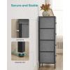 imageSONGMICS10 Drawers Wide Dresser 10 Drawers 10Drawer Dresser Storage Tower Metal Frame Wooden Top and Front Fabric Drawers 10 Drawers Brown and Black ULGS145B01Gray  Black With Wood Grain