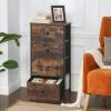 imageSONGMICS10 Drawers Wide Dresser 10 Drawers 10Drawer Dresser Storage Tower Metal Frame Wooden Top and Front Fabric Drawers 10 Drawers Brown and Black ULGS145B01Rustic Brown  Black