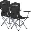 imageSONGMICS 2 Pack Folding Camping Chairs Load 330 lb Cup Holder and High Backrest HeavyDuty Structure for Lawn Garden Fishing TerraceBlack