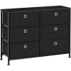 imageSONGMICS Dresser Storage Unit with 6 Easy Pull Fabric Drawers Dresser Drawer Organizer Unit with Metal Frame Wooden Tabletop for Closet Black ULTS23HBlack