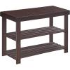 imageSONGMICS Shoe Rack Bench 3Tier Bamboo Shoe Storage Organizer Entryway Bench Holds Up to 286 lb 113 x 276 x 178 Inches for Entryway Bathroom Bedroom Brown ULBS04ZBrown