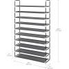 imageSONGMICS 10Tier Shoe Rack Shoe Storage for Hallway Closet Slim and SpaceSaving Metal Frame NonWoven Fabric Shelves Black ULSH11H