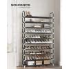 imageSONGMICS 10Tier Shoe Rack Shoe Storage for Hallway Closet Slim and SpaceSaving Metal Frame NonWoven Fabric Shelves Black ULSH11H