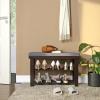 imageSONGMICS Bamboo Shoe Bench 3Tier Shoe Rack Organizer for Entryway Living Room Bench Seat Holds Up to 330 lb 114 x 28 x 193 Inches Brown and Gray ULBS604CGBrown  Gray