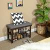 imageSONGMICS Bamboo Shoe Bench 3Tier Shoe Rack Organizer for Entryway Living Room Bench Seat Holds Up to 330 lb 114 x 28 x 193 Inches Brown and Gray ULBS604CGBrown  Gray