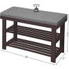 imageSONGMICS Bamboo Shoe Bench 3Tier Shoe Rack Organizer for Entryway Living Room Bench Seat Holds Up to 330 lb 114 x 28 x 193 Inches Brown and Gray ULBS604CGBrown  Gray