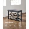 imageSONGMICS Bamboo Shoe Bench 3Tier Shoe Rack Organizer for Entryway Living Room Bench Seat Holds Up to 330 lb 114 x 28 x 193 Inches Brown and Gray ULBS604CGBlack  Gray