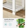 imageSONGMICS Bamboo Shoe Bench 3Tier Shoe Rack Organizer for Entryway Living Room Bench Seat Holds Up to 330 lb 114 x 28 x 193 Inches Brown and Gray ULBS604CGWhite  Gray
