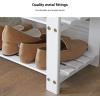 imageSONGMICS Bamboo Shoe Bench 3Tier Shoe Rack Organizer for Entryway Living Room Bench Seat Holds Up to 330 lb 114 x 28 x 193 Inches Brown and Gray ULBS604CGWhite  Gray