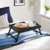 imageSONGMICS Bed Tray Table with Bamboo Folding Legs Sofa Breakfast Tray Serving Tray with Groove for Phone Tablet Rustic Dark Brown ULLD111B01165W x 87H