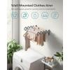 imageSONGMICS Clothes Drying Rack WallMounted Drying Rack Clothing Accordion Laundry Rack 9 Staggered Hanging Rods Expandable and Retractable Steel Cloud White ULLR806W01Dove Gray