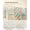 imageSONGMICS Clothes Drying Rack WallMounted Drying Rack Clothing Accordion Laundry Rack 9 Staggered Hanging Rods Expandable and Retractable Steel Cloud White ULLR806W01Cloud White