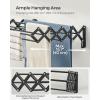 imageSONGMICS Clothes Drying Rack WallMounted Drying Rack Clothing Accordion Laundry Rack 9 Staggered Hanging Rods Expandable and Retractable Steel Cloud White ULLR806W01Ink Black