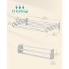 imageSONGMICS Clothes Drying Rack WallMounted Drying Rack Clothing Accordion Laundry Rack 9 Staggered Hanging Rods Expandable and Retractable Steel Cloud White ULLR806W01Cloud White