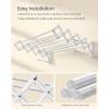 imageSONGMICS Clothes Drying Rack WallMounted Drying Rack Clothing Accordion Laundry Rack 9 Staggered Hanging Rods Expandable and Retractable Steel Cloud White ULLR806W01Cloud White