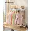 imageSONGMICS Clothes Drying Rack WallMounted Drying Rack Clothing Accordion Laundry Rack 9 Staggered Hanging Rods Expandable and Retractable Steel Cloud White ULLR806W01Cloud White