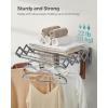 imageSONGMICS Clothes Drying Rack WallMounted Drying Rack Clothing Accordion Laundry Rack 9 Staggered Hanging Rods Expandable and Retractable Steel Cloud White ULLR806W01Dove Gray