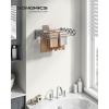 imageSONGMICS Clothes Drying Rack WallMounted Drying Rack Clothing Accordion Laundry Rack 9 Staggered Hanging Rods Expandable and Retractable Steel Cloud White ULLR806W01Dove Gray