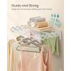 imageSONGMICS Clothes Drying Rack WallMounted Drying Rack Clothing Accordion Laundry Rack 9 Staggered Hanging Rods Expandable and Retractable Steel Cloud White ULLR806W01Cloud White