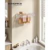 imageSONGMICS Clothes Drying Rack WallMounted Drying Rack Clothing Accordion Laundry Rack 9 Staggered Hanging Rods Expandable and Retractable Steel Cloud White ULLR806W01Cloud White