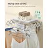 imageSONGMICS Clothes Drying Rack WallMounted Drying Rack Clothing Accordion Laundry Rack 9 Staggered Hanging Rods Expandable and Retractable Steel Cloud White ULLR806W01Cloud White
