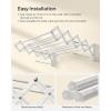 imageSONGMICS Clothes Drying Rack WallMounted Drying Rack Clothing Accordion Laundry Rack 9 Staggered Hanging Rods Expandable and Retractable Steel Cloud White ULLR806W01Cloud White