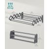 imageSONGMICS Clothes Drying Rack WallMounted Drying Rack Clothing Accordion Laundry Rack 9 Staggered Hanging Rods Expandable and Retractable Steel Cloud White ULLR806W01Dove Gray
