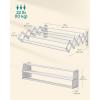 imageSONGMICS Clothes Drying Rack WallMounted Drying Rack Clothing Accordion Laundry Rack 9 Staggered Hanging Rods Expandable and Retractable Steel Cloud White ULLR806W01Cloud White