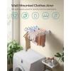 imageSONGMICS Clothes Drying Rack WallMounted Drying Rack Clothing Accordion Laundry Rack 9 Staggered Hanging Rods Expandable and Retractable Steel Cloud White ULLR806W01Cloud White