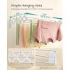 imageSONGMICS Clothes Drying Rack WallMounted Drying Rack Clothing Accordion Laundry Rack 9 Staggered Hanging Rods Expandable and Retractable Steel Cloud White ULLR806W01Cloud White