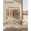 imageSONGMICS Clothes Rack DoubleRod Clothing Rack for Hanging Clothes with Wheels Garment Rack Metal Frame 220 lb Max Total Load 407 Inches Wide Clothes Storage and Display Black UHSR107B01Black