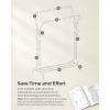 imageSONGMICS Clothes Rack DoubleRod Clothing Rack for Hanging Clothes with Wheels Garment Rack Metal Frame 220 lb Max Total Load 407 Inches Wide Clothes Storage and Display Black UHSR107B01White