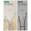 imageSONGMICS Clothes Rack DoubleRod Clothing Rack for Hanging Clothes with Wheels Garment Rack Metal Frame 220 lb Max Total Load 407 Inches Wide Clothes Storage and Display Silver UHSR107E01